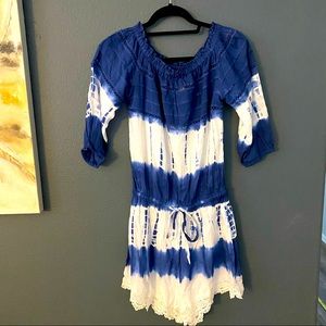 Solitaire swim tie dye swimsuit coverup romper